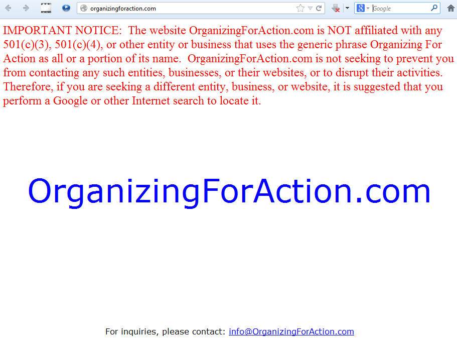 OrganizingForAction.com