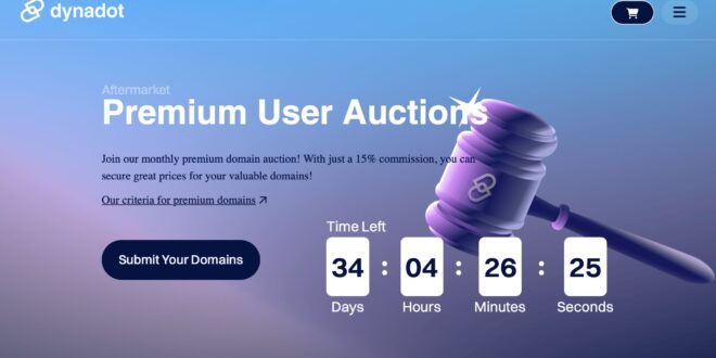 Dynadot will start having monthly premium domain auctions